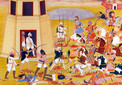 Sikh armies engaged in battle, circa 18th century, Punjab