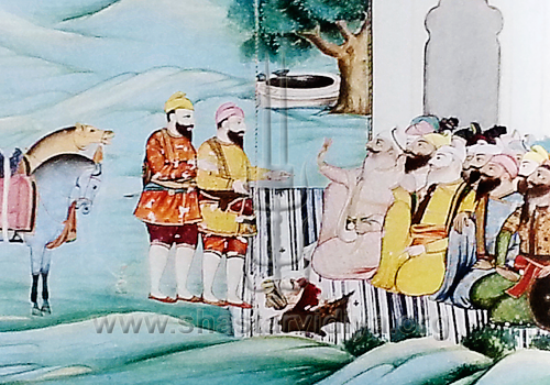 Mehtab Singh and Sukha Singh return with the head of Massa Ranghar, circa 1875, Punjab