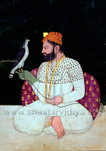 Guru Hargobind - one of the earliest known images and truest likeness of the Guru, Bhai Rupa collection, Punjab
